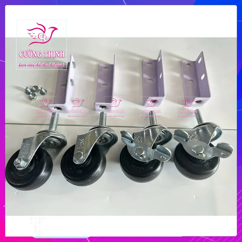 Bánh xe đẩy, lắp kệ sắt, kệ v lỗ, kệ sắt đa năng 0