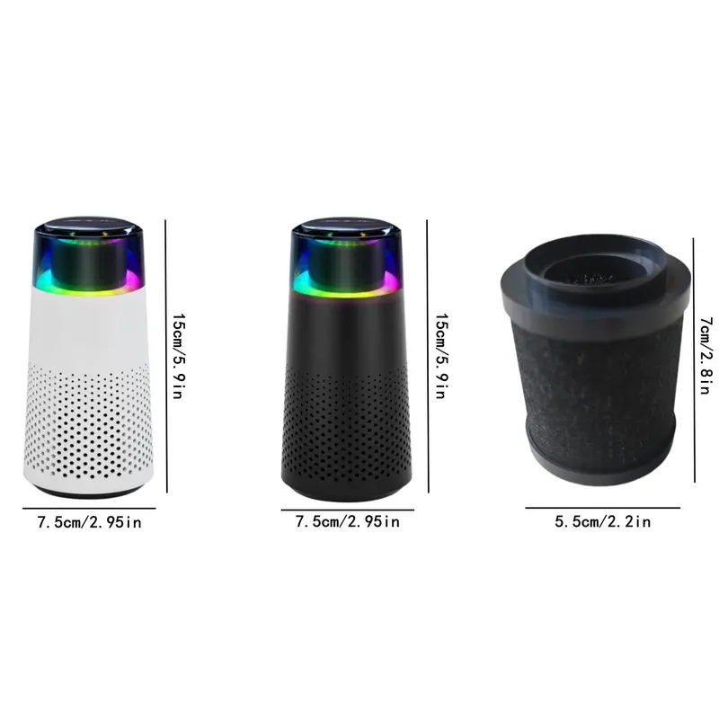 Car Air Purifier, USB Plug Car Air Purifier with Ambient Light Function, Negative Ion 800W Activated Carbon Technology Air Purifier for Home, Bedroom, Car, Office 1