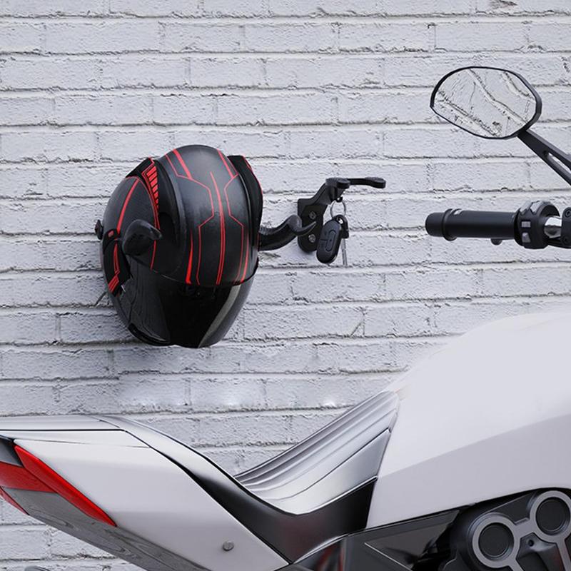 Product Introduction of Electric Vehicle Helmet Rack Wall Mounted Helmet Free Hat Motorcycle Helmet Storage Hook Rack J4V4 27