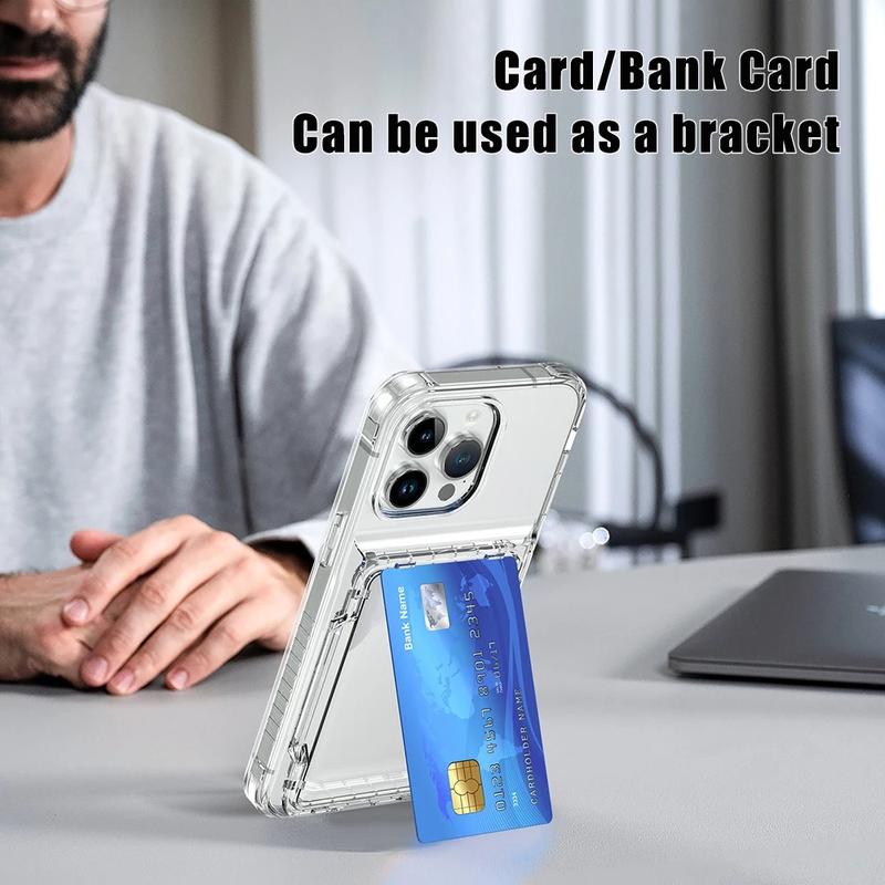 Product Introduction of Transparent Flip Large Cards Slot Holder Wallet Case For iPhone 15 11 12 13 14 Pro Max Clear Hard PC TPU Shockproof Bumper Cover Accessories Handheld Protection Protective 8