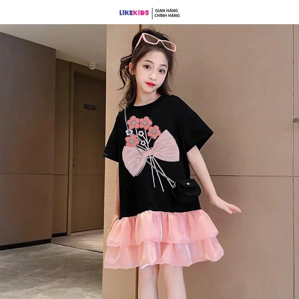 Đầm váy thun polo cho bé gái kiểu dáng TÙNG XOÈ LikeKids E66