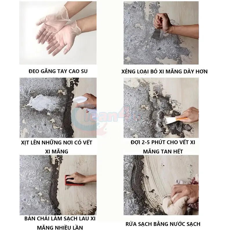 Chất Tẩy Xi Măng Tẩy Gạch Men 2500ml tặng pad chà Bình Xịt Nước 8