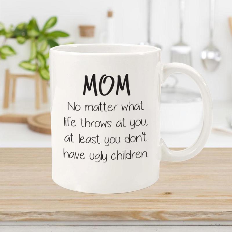 Ceramic Mug Gifts for Mom, 1 Count Mom Letter Pattern Coffee Mug, Water Cup for Home Office, Drinkware Gifts 2