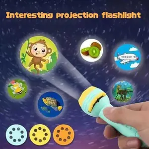 GF Mainan Proyektor Anak Senter Lampu malam 24 Gambar / Flashlight Projector Torch Lamp