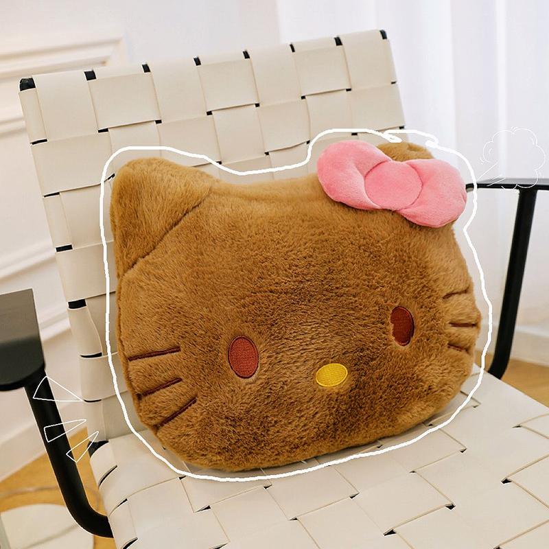Đồ Chơi Nhồi Bông Hello Dễ Thương KT, Mèo Kitty Da Đen, Búp Bê Đệm Sau Đầu Giường / Đệm Ghế, Ưa Nhìn, Siêu Dễ Thương, Hàng Mới Về 2025 4