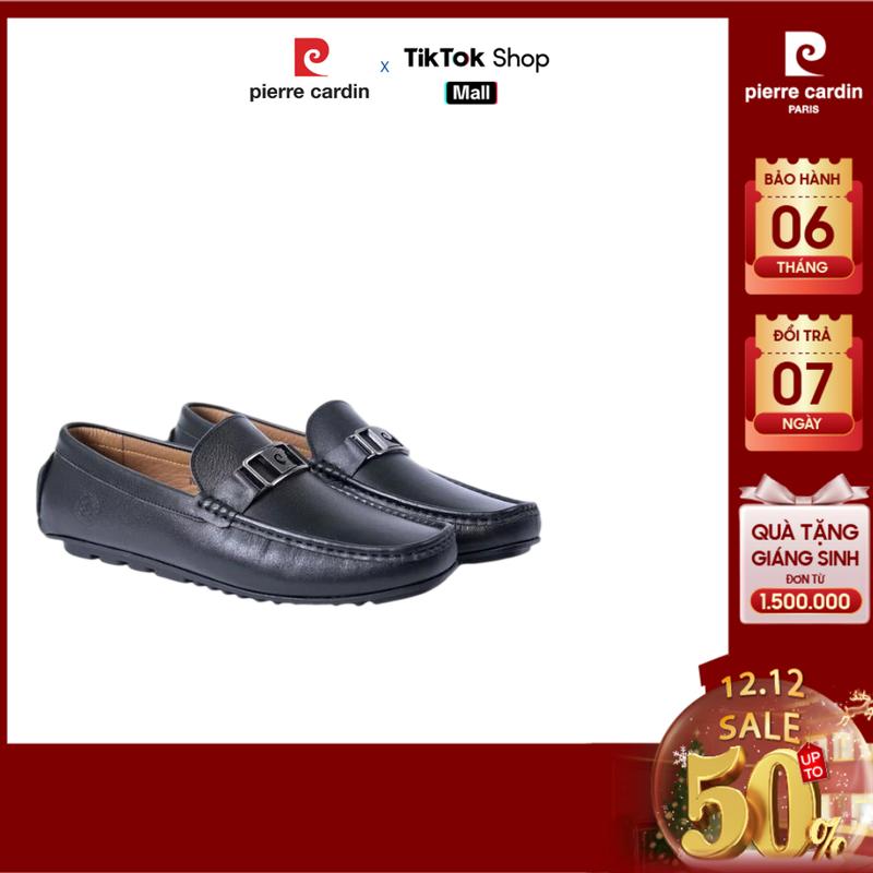 80 YEARS INDEPENDENCE DAY Pierre Cardin Giày Lười Nam Da Thật PCMFWL 536 Màu Đen Khóa Kim Loại Sang Trọng & Tinh Tế Phù Hợp Với Vest Quần Tây Jeans