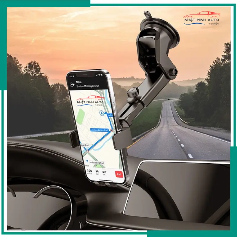 Giá đỡ điện thoại ô tô 2 trong 1, gắn taplo và kính lái, xoay 360 độ. Phụ Tùng 1