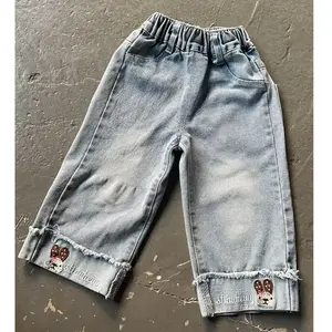 JEANS ANAK PEREMPUAN MODEL JEANS BOY FRIEND BAHAN ADEM MOTIF BORDIR