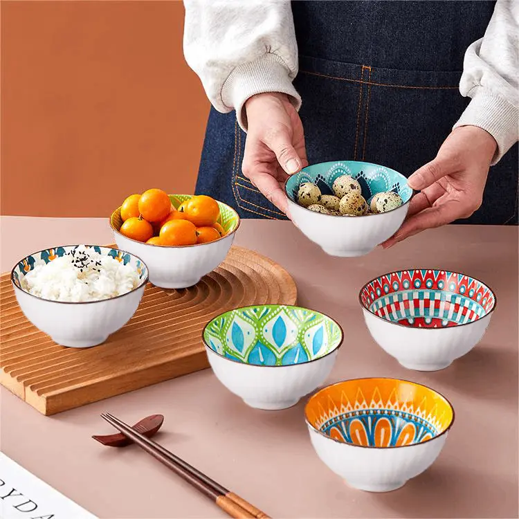 {SNI} HOMESTUFF Mangkok Set Premium Motif Warna-Warni / Hampers Mangkok souvenir Hadiah / Mangkok Set Gaya Istana / Garansi 3