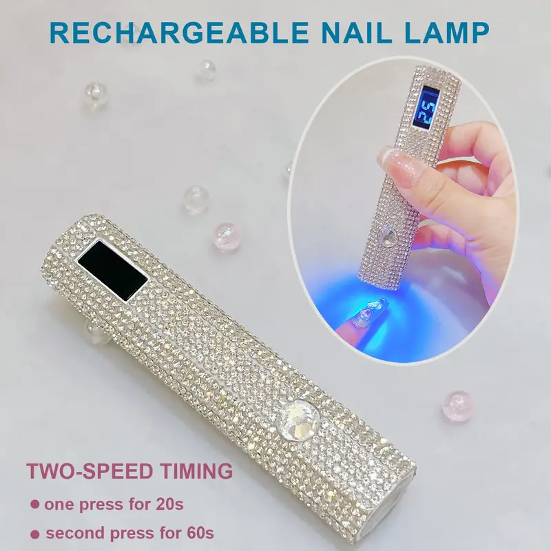 Portable UV LED Nail Lamp, Rechargeable Nail Art Light, Mini Nail Dryer Lamp, Professional Nail Art Tool for Women & Girls 6