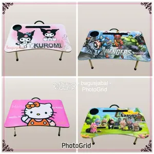 bagusjabal Meja Belajar Anak / Meja Laptop Kecil / Meja Lipat Tempat Minum