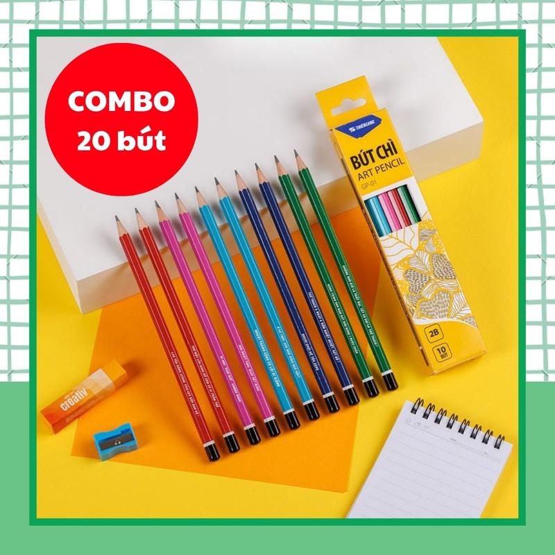 [Tặng tẩy + gọt chì] Combo 20 bút chì 2B Thiên Long GP-01 cho học sinh, văn phòng , bút chì dùng để luyện viết chữ cho học sinh mới tập viết - SUNI