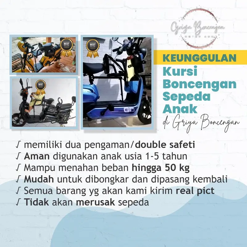 kursi Boncengan Sepeda Listrik| Kursi Boncengan tambahan depan Sepeda Listrik anak Boncengan Sepeda Listrik anak exotic Dewasa Motor 1