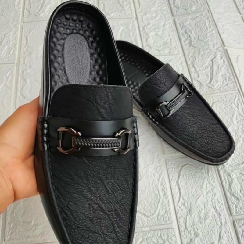 Giày sục da nam đế mềm có hạt matxa cực êm chân,giày hở gót,giày dự tiệc  Shoes Cao Su S1 DéP 5