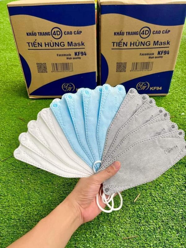 Nửa thùng 150 cái khẩu trang KF94 Tiến Hùng 4 lớp cho người lớn khẩu trang 4D cao cấp lọc sạch bụi mịn
