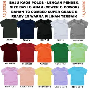 Baju kaos Polos bayi dan anak lengan pendek (B-01)