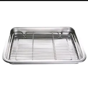 nampan stainless + peniris minyak galvanis Steel  Stenlis