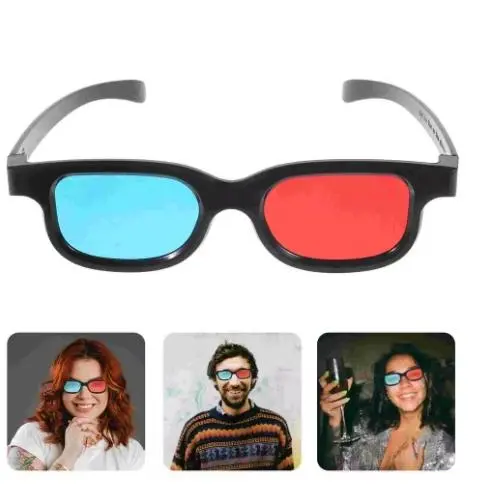 Black Frame Red Blue 3D Glasses Home Theater Immersive Experience For Dimensional Anaglyph Movie Game DVD Video Gift Glasses Rub