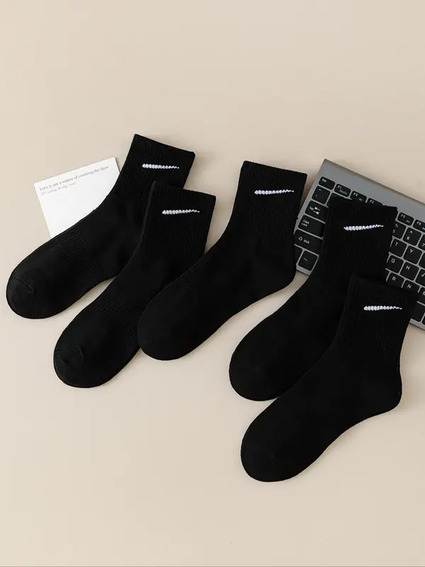 Women's Mid-calf Socks, Casual Comfy Breathable Socks for Daily Wear, Women's Socks for All Seasons 5
