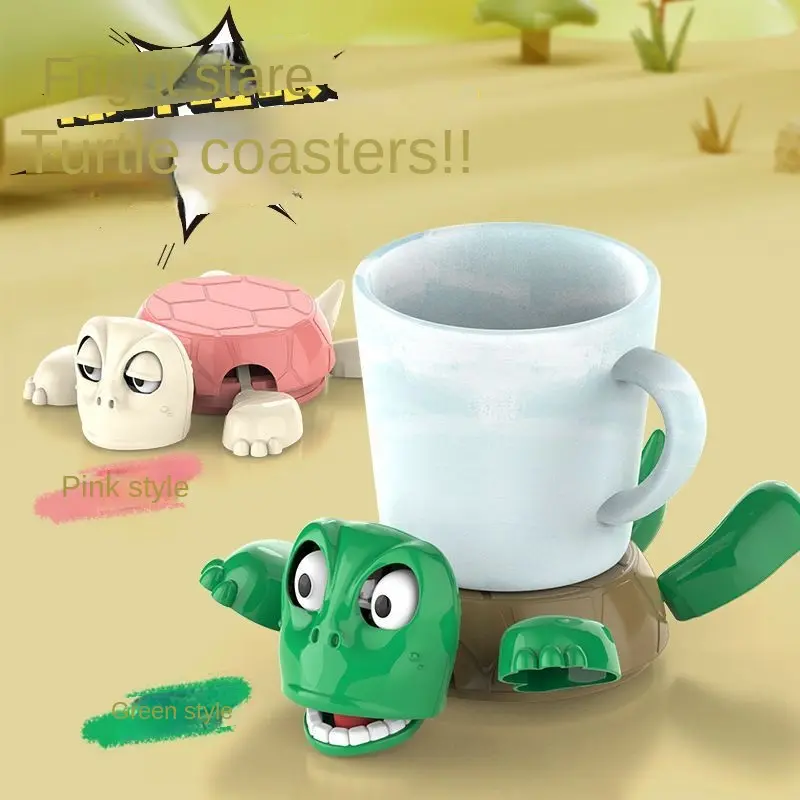 Wang Ba Coaster Turtle Coaster Press Shock Staring Coaster Water Cup Funny Cute Creative Toy Base