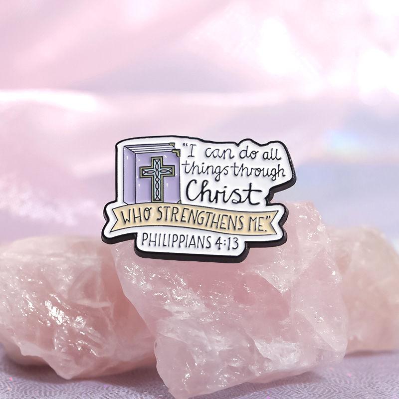 Product Introduction of New Light Color English Letter Enamel Badge Fun Book Cross Shape Alloy Accessory Brooch 8