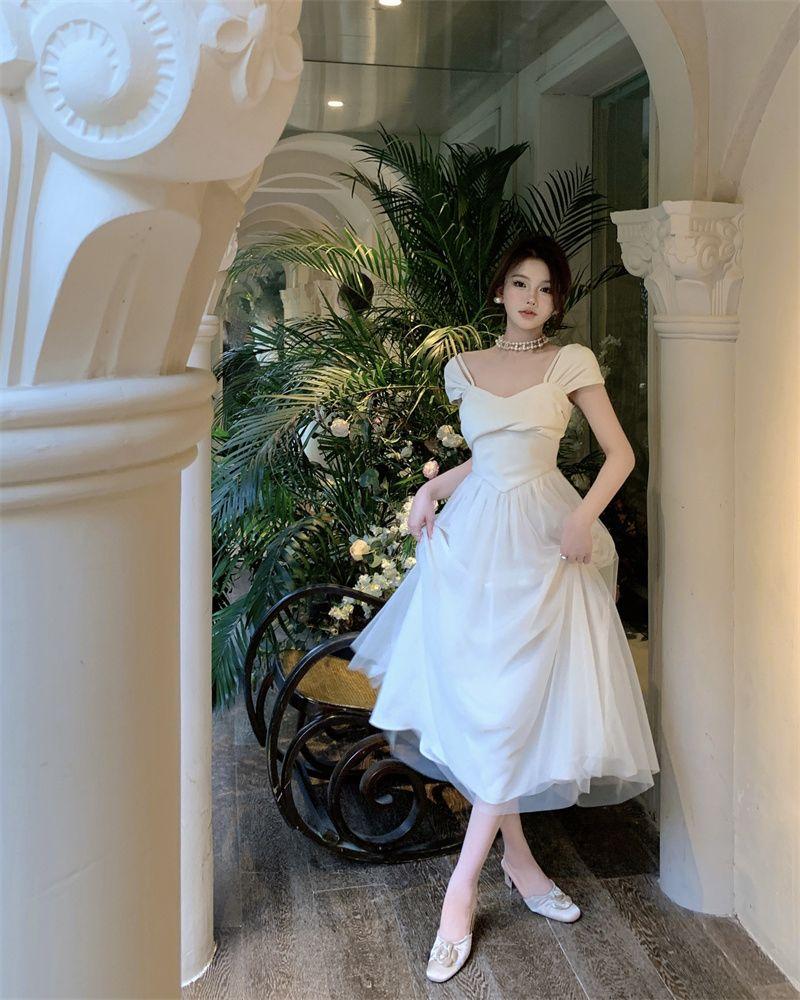 Product Introduction of Váy Dài Công Chúa Dây Lưới Thiết Kế Thanh Lịch Cao Cấp Ngọt Ngào Bộ Sưu Tập Mùa Hè, Hàng Mới Về, Váy Tiệc Trà Tình Yêu Đầu Tiên Bó Sát Eo, Thích Hợp Cho Người Hâm Mộ, Với Số Lượng 5130 7