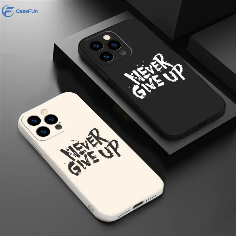 Case Hp For Redmi 13C 12 12C 10C 9C 9A Note 13 Note 12 Pro Note11 11S 10s 12 9 10A  Poco C65 C55 C40 M3 M4 Pro X5 X6 Simple English Never Give Up Phone Case Cover Casefun