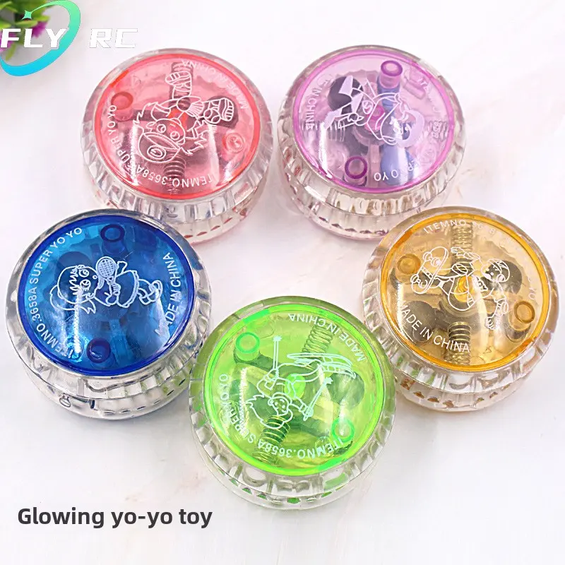 Creative Light-emitting Yo-yo Ball with Rope Children's Light-emitting Toys Pull The Line Yo-yo Plastic  Ball Creative Prizes for Elementary School Students yoyo spinners