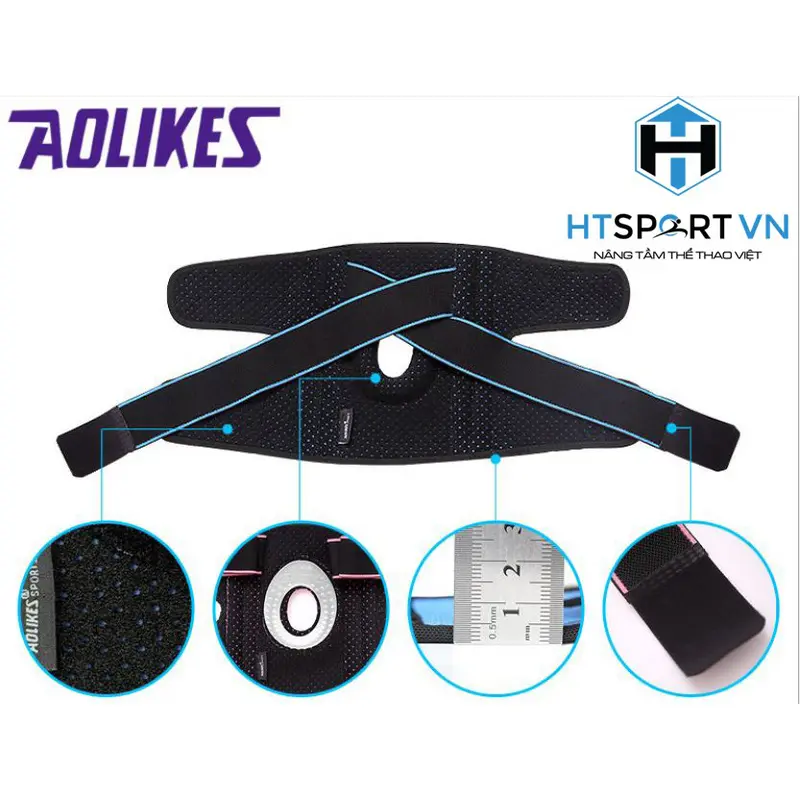 Bó Gối Thể Thao, Đai Cuốn Băng Đầu Gối Bảo Vệ Khớp Gối Silicon Cao Cấp Aolikes AL7908 chơi thể thao tập gym chạy bộ 2