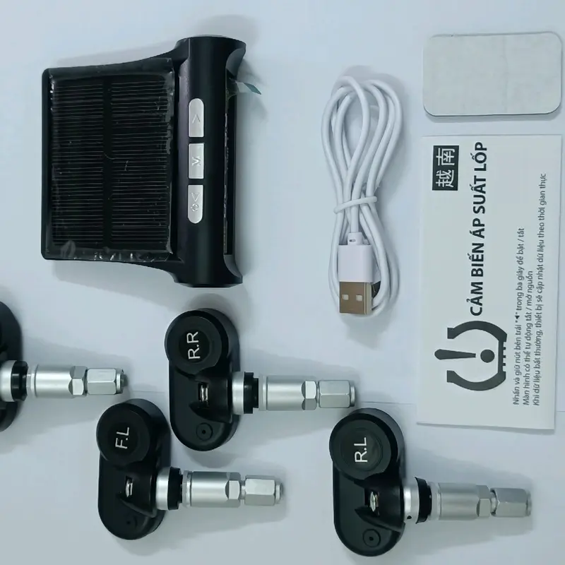 Cảm biến áp suất lốp van trong giọng nói Tiếng Việt, chip K10 công nghệ mới nhất màn hình năng lượng mặt trời có dây sạc dự phòng 2