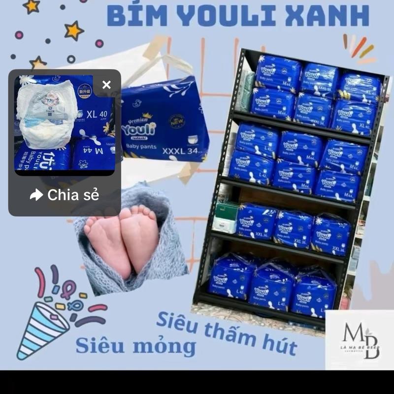 Bim youli xanh dành cho bé từ 3-22kg không kèm quà Bỉm