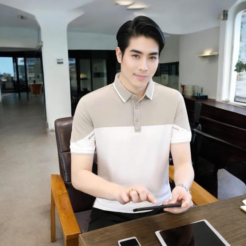 Áo Thun Nam Cổ Bẻ Polo K7, Vải Cotton Trơn CVC Co Giãn Thoải Mái 2024, Menswear Có Cổ Shirt Cộc Tay Ngắn Tay Tre