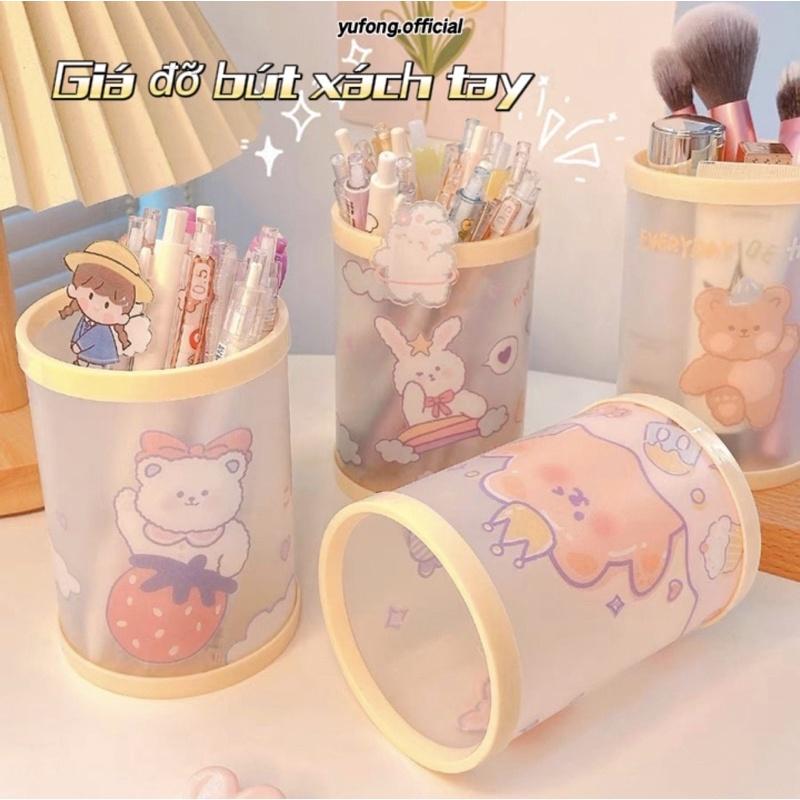  Yufong_official Hộp Đựng Bút Tròn Trong Suốt Cho Bé Gái Nhật Bản Ly Đựng Cốc Đựng Bút Dễ Thương PP Hình Vòng Hoạt Hình Thỏ Cầu Vồng 