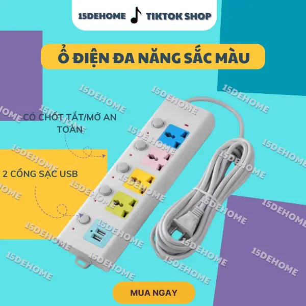 Ổ Cắm Điện USB Đa Năng Cao Cấp Chống Giật Dây Dài 2m Và 4m 2 Cổng Cắm USB Có Chốt An Toàn Tiện Dụng OD01 0