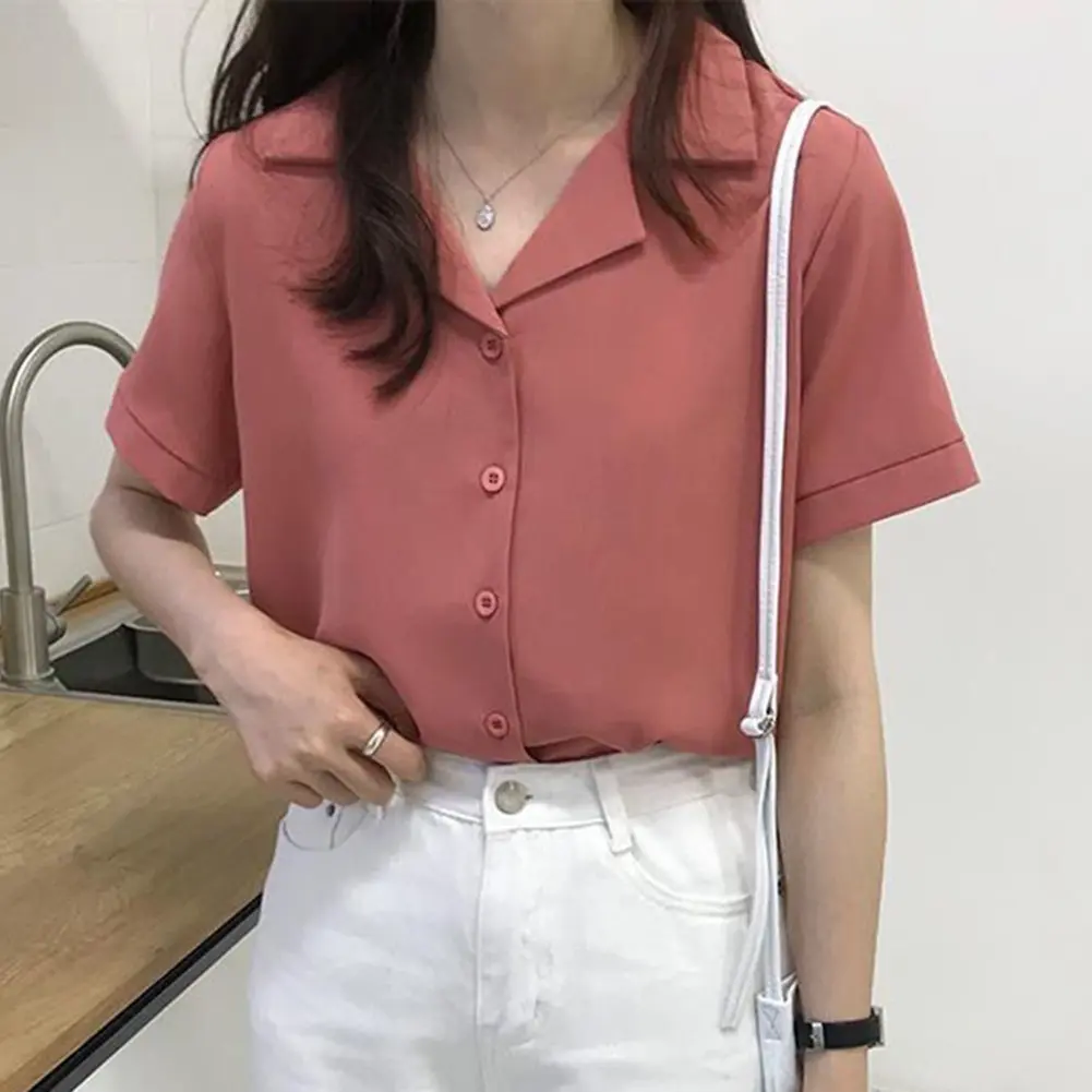 Short sleeve loose shirt for Women Shirts Womenswear Blouse