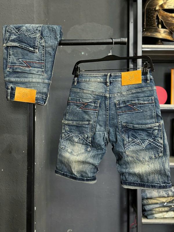 Quần Short  Jean Nam QS2038-JD706 Màu Xanh Túi Kiểu  Double Chỉ Thêu Chất Denim Mẫu Mới Chi Tiết Như Hình.