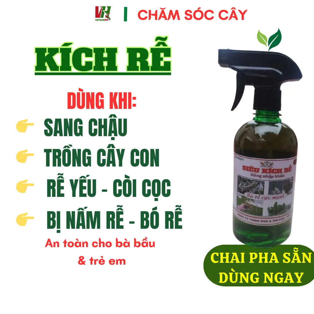 Kích rễ chai pha sẵn dùng ngay Biogreen ra rễ cực mạnh, dưỡng phục hồi rễ  cho cây trồng 500ml