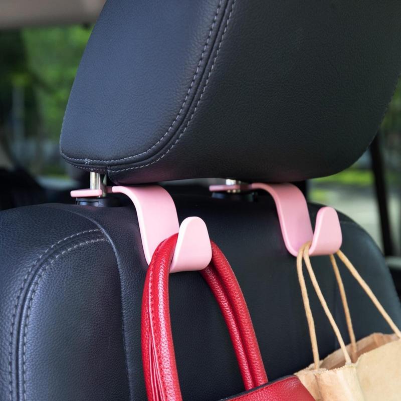 Universal Car Headrest Hook, S-shaped Design Car Back Seat Organizer Hanger, Rotatable Clamp-on Car Storage Hook for Bag Purse Cloth Grocery 7
