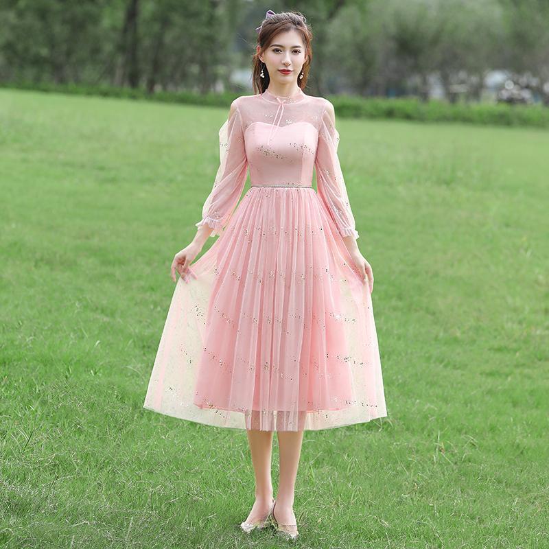 Product Introduction of Bridesmaid Dress Dress Women's New Niche High-Grade Wedding Sisters Group Dress Slim 10