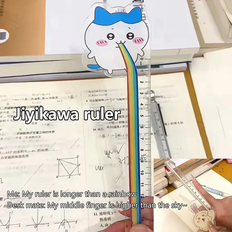 Thước Nhập Khẩu Anime, Dễ Thương Và Sáng Tạo, Thước Nhựa Hoạt Hình Vui Nhộn, Thước Kawaii Thời Trang, Thích Hợp Cho Học Sinh, Văn Phòng Phẩm Và Đồ Dùng Văn Phòng 0