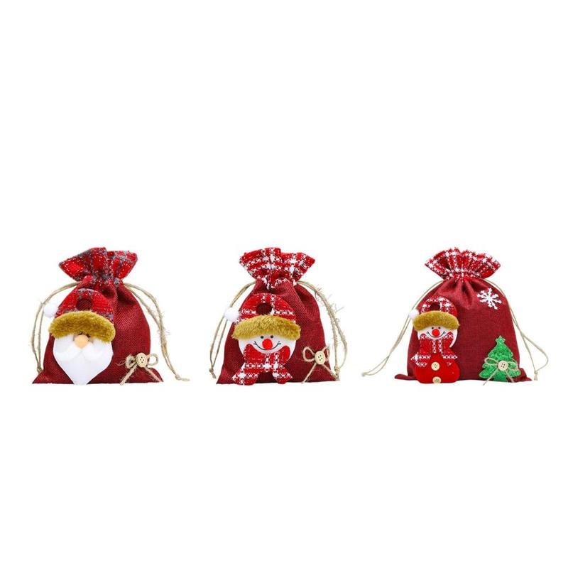 Christmas Drawstring Gift Bag Treat Pouch Sack for Goody Party Favor Winter 0