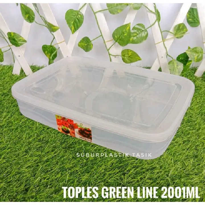 Toples Trisula 3500ml - Toples Kue Bening Persegi Panjang Bulat