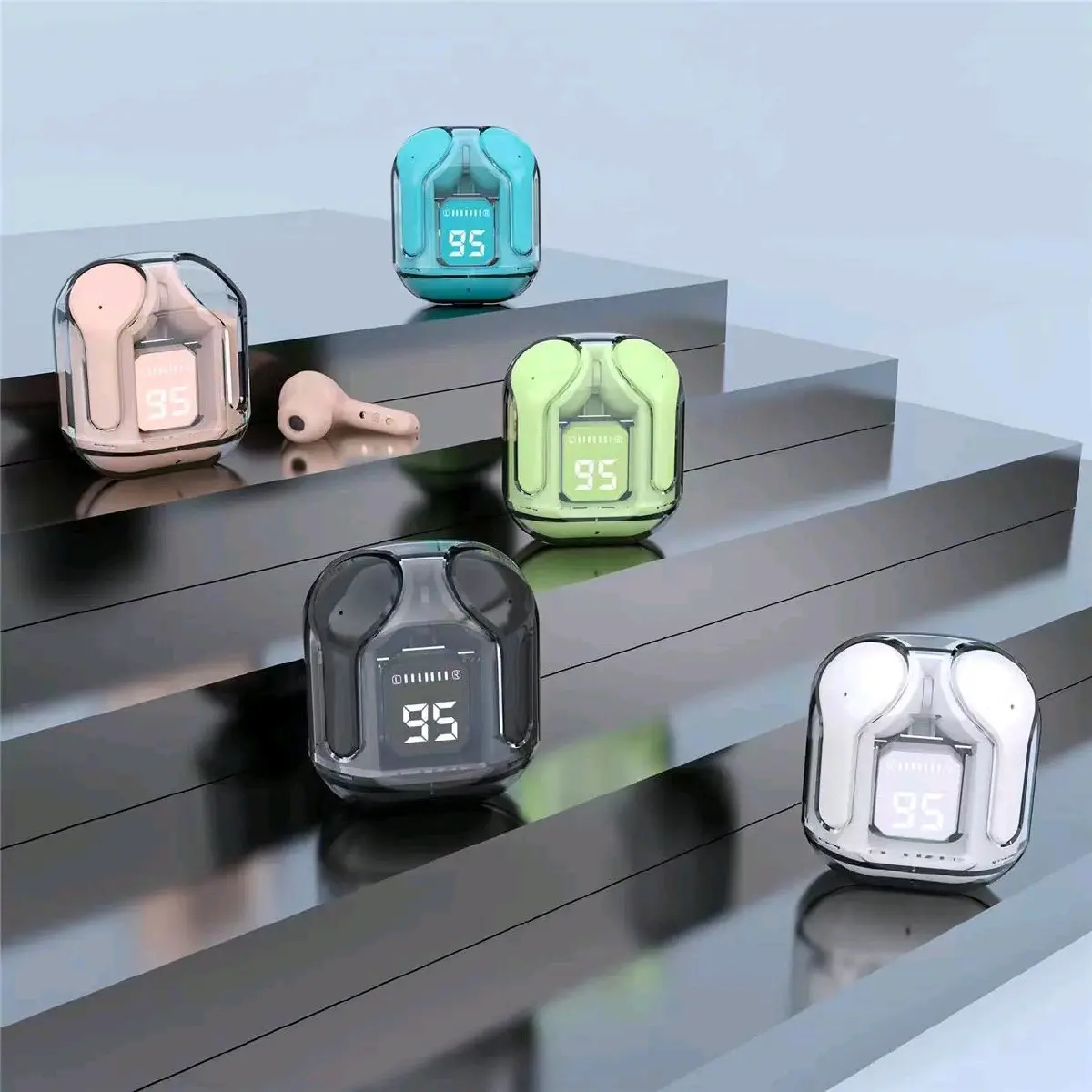 Headset Bluetooth 5.3 air31 TWS hifi sound Earphone Nirkabel Headphone Led