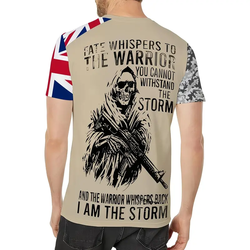 [Graphic Printed Fashion Tshirt] Men's Fashion Casual Round Neck 3D Graphic Printed T-shirt 6