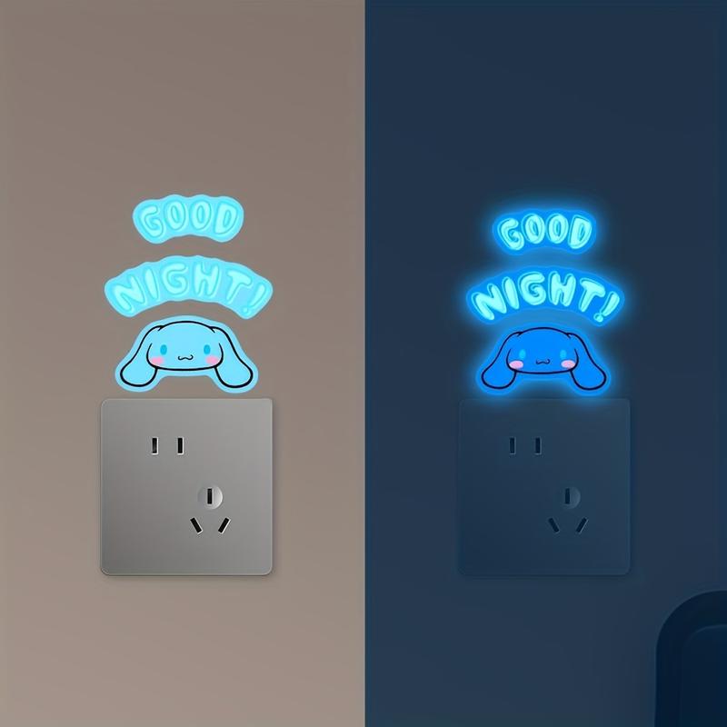 Product Introduction of ví đựng tiền Xu Cho Nữ, IP, Thiết Kế Sanrio, Miếng Dán Tường Dạ Quang, Hình Chó Cinnamon Hoạt Hình, Dễ Thương, Có Công Tắc Phích Cắm Và Đèn Ngủ 1