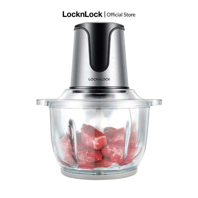 Máy xay thịt Lock&Lock 2L công suất 300W - EJM171 - Cối thủy tinh - Lưỡi dao kép thép không gỉ - Công suất cao 300W - 2 cấp độ xay