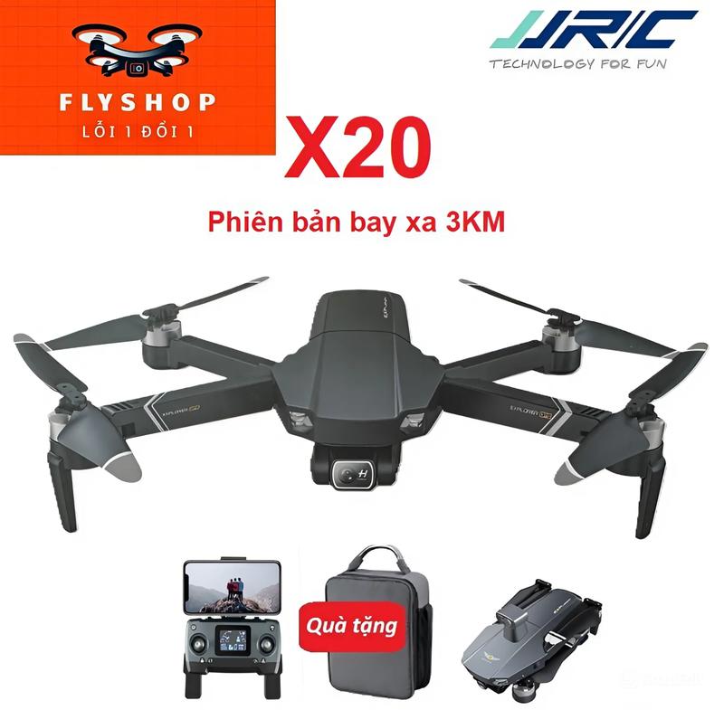 Flycam X20 bản bay xa 3Km JJRC Camera 4k Gimbal 3 Trục định vị 5G GPS cảm biến va chạm 360 độ dung lượng Pin 3600Mah 300Mah Thời gian bay 30 phút+ Bay Xa 3Km bay cao 500m Máy bay không người lái,Động cơ không chổi than Drone Chụp Ảnh