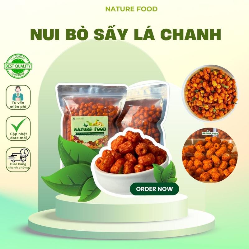  500gr Nui sấy bò lá chanh  nui sấy bơ cay giòn đậm vị giòn tan NATURE FOOD 