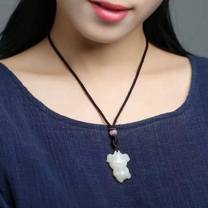 Product Introduction of Genuine White Jade Chinese Zodiac Pendants Men and Women Couple White Jade Pendant Necklace Jade Pendant Hanging Ornament 11