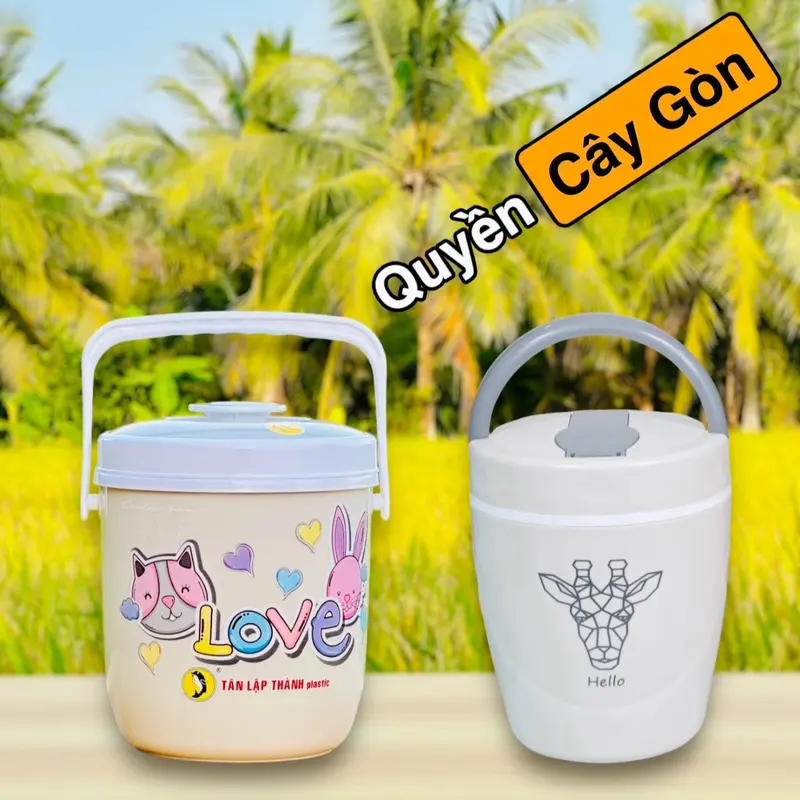 Combo Ca Men Dỡ Cơm 1.5 Lít + Bình Đá Có 4 Màu Sắc Để Lựa Chọn - Giữ Nhiệt Tốt 1